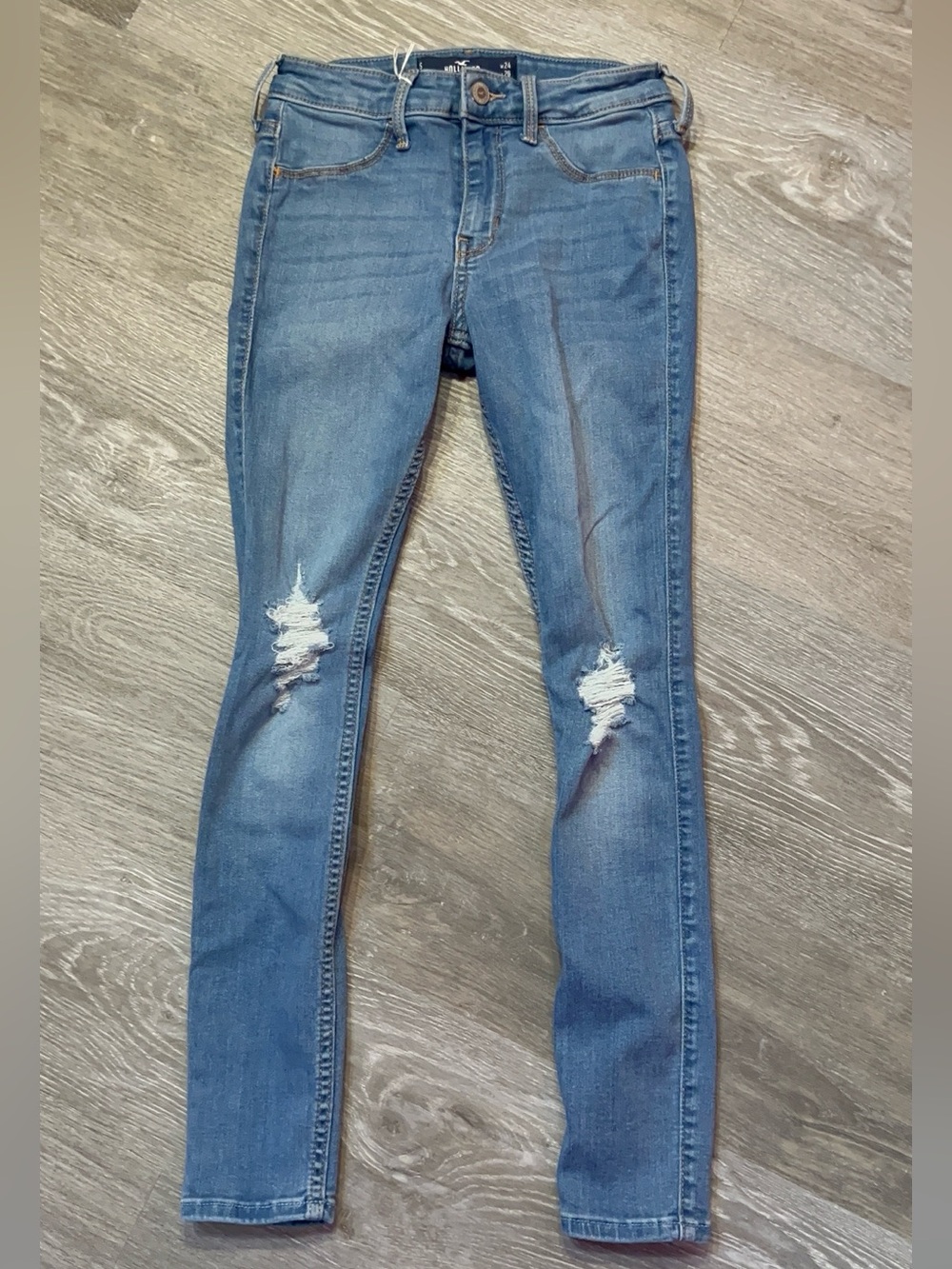 Hollister Mid-Rise Jean Leggings Medium Blue Distressed